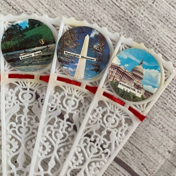 Vintage 1980’s plastic accordian fan Washington D.C. monuments and memorials - Picture 4 of 5